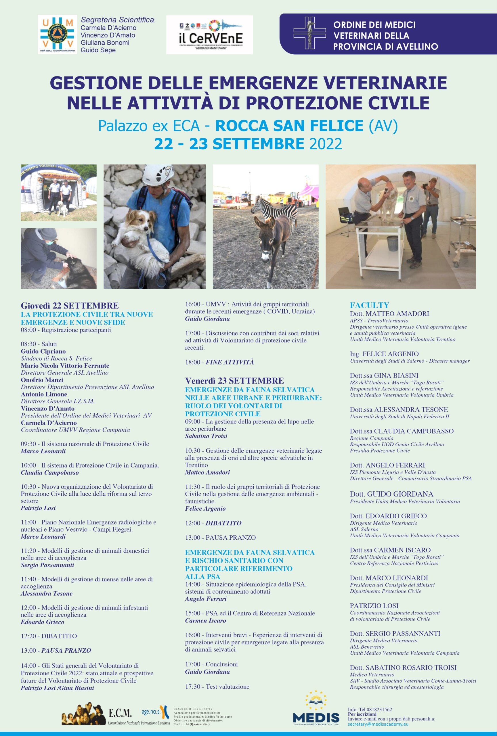 GESTIONE DELLE EMERGENZE VETERINARIE NELLE ATTIVITÀ DI PROTEZIONE CIVILE
